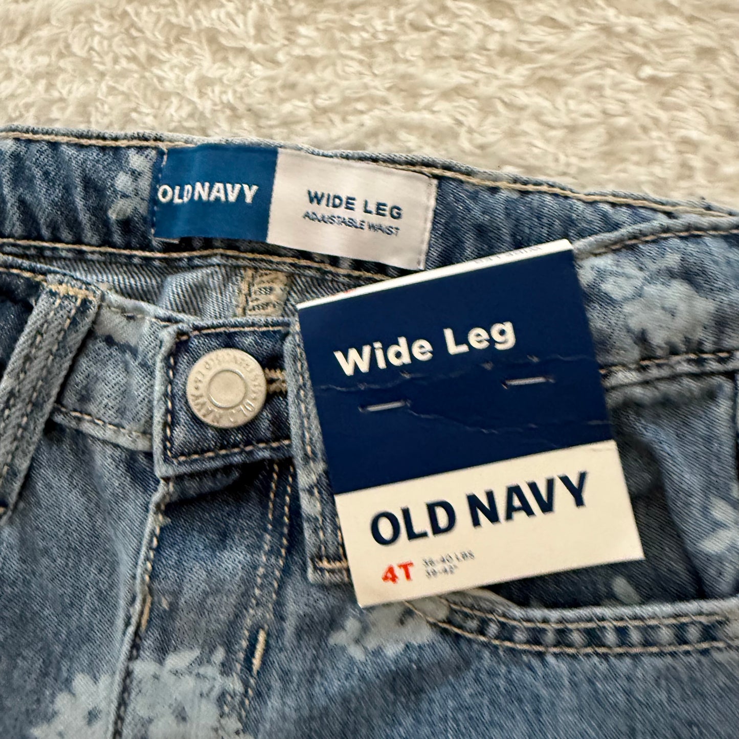 4t Floral Wide Leg Jeans NWT