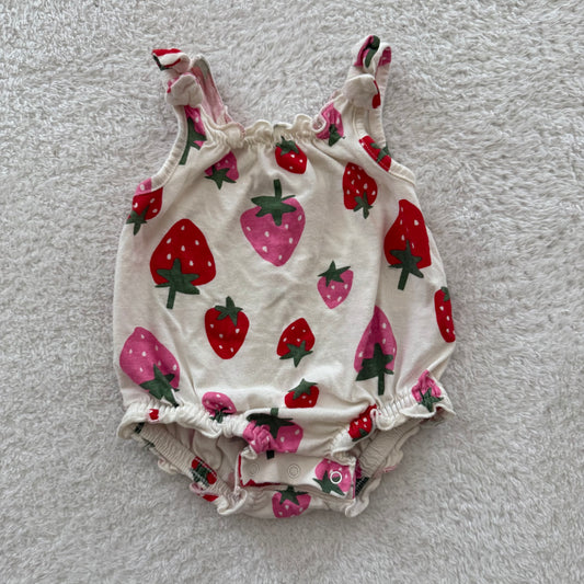 0-3m Preloved Strawberry Romper