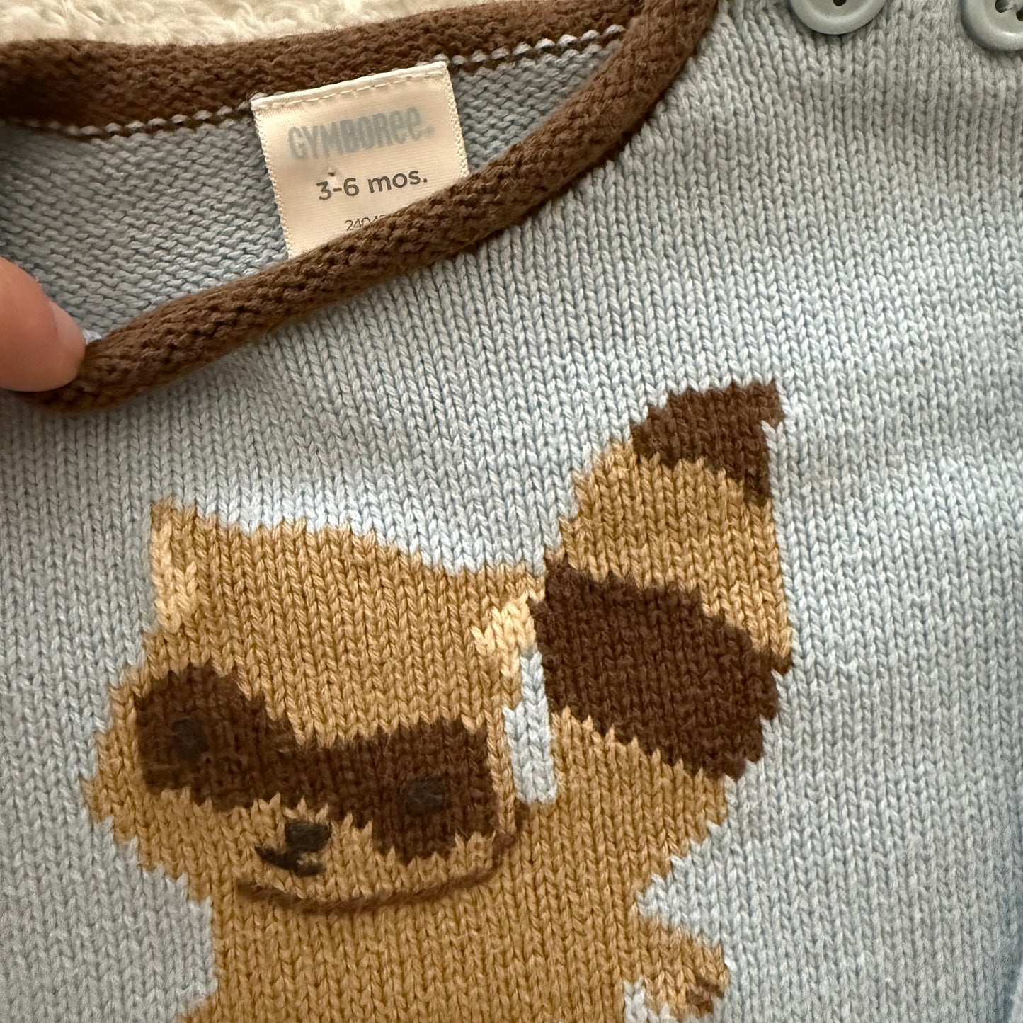 3-6m Preloved Raccoon Sweater