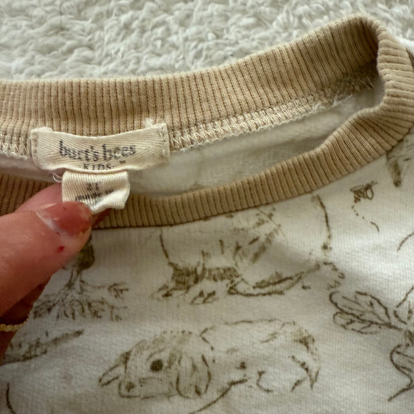 2t Preloved Neutral Garden Bunny Sweatshirt