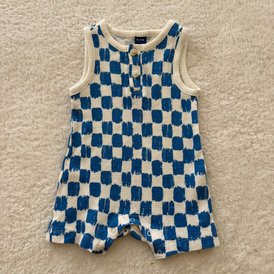 0-3m Preloved Checkered Romper