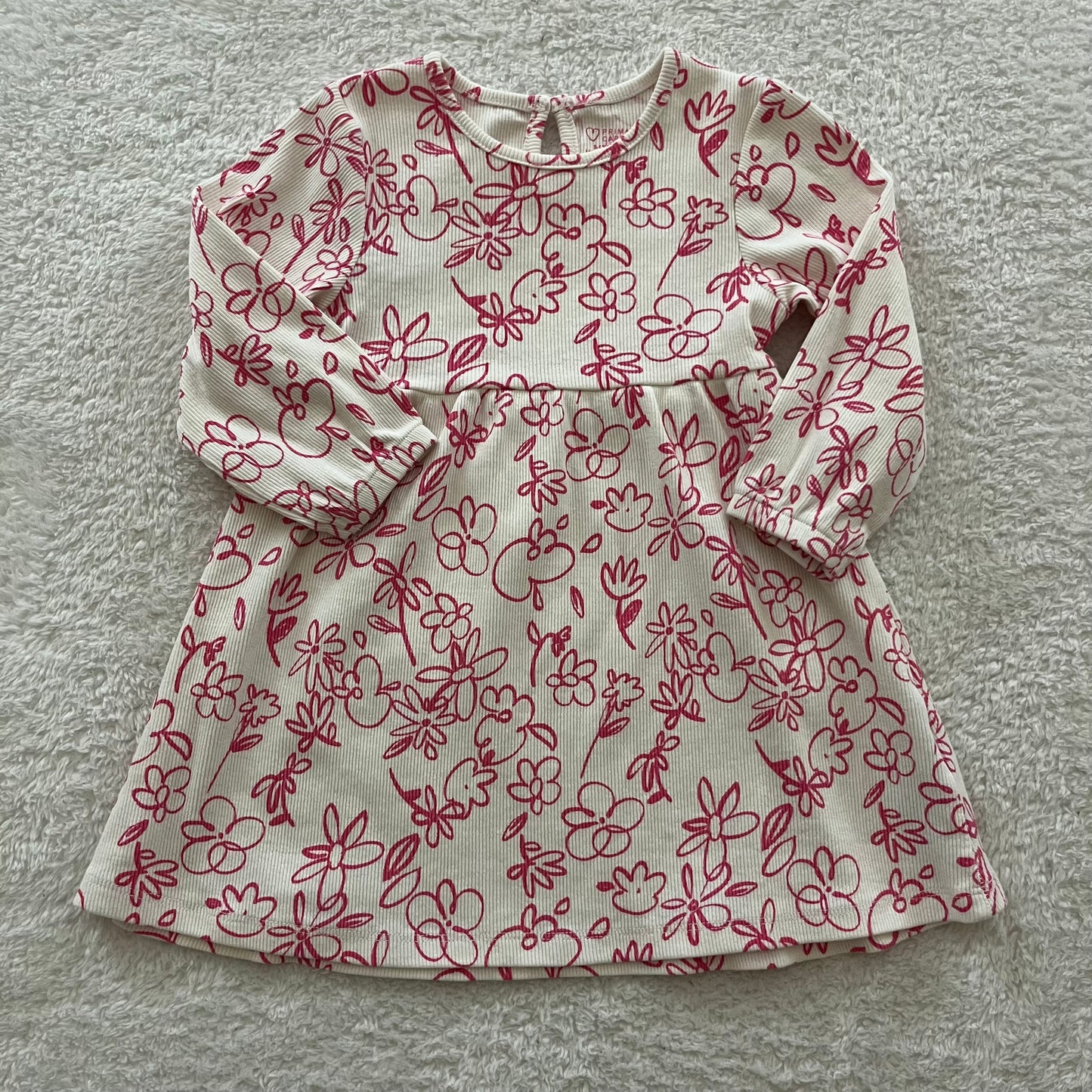 9-12m Floral Ribbed Dress