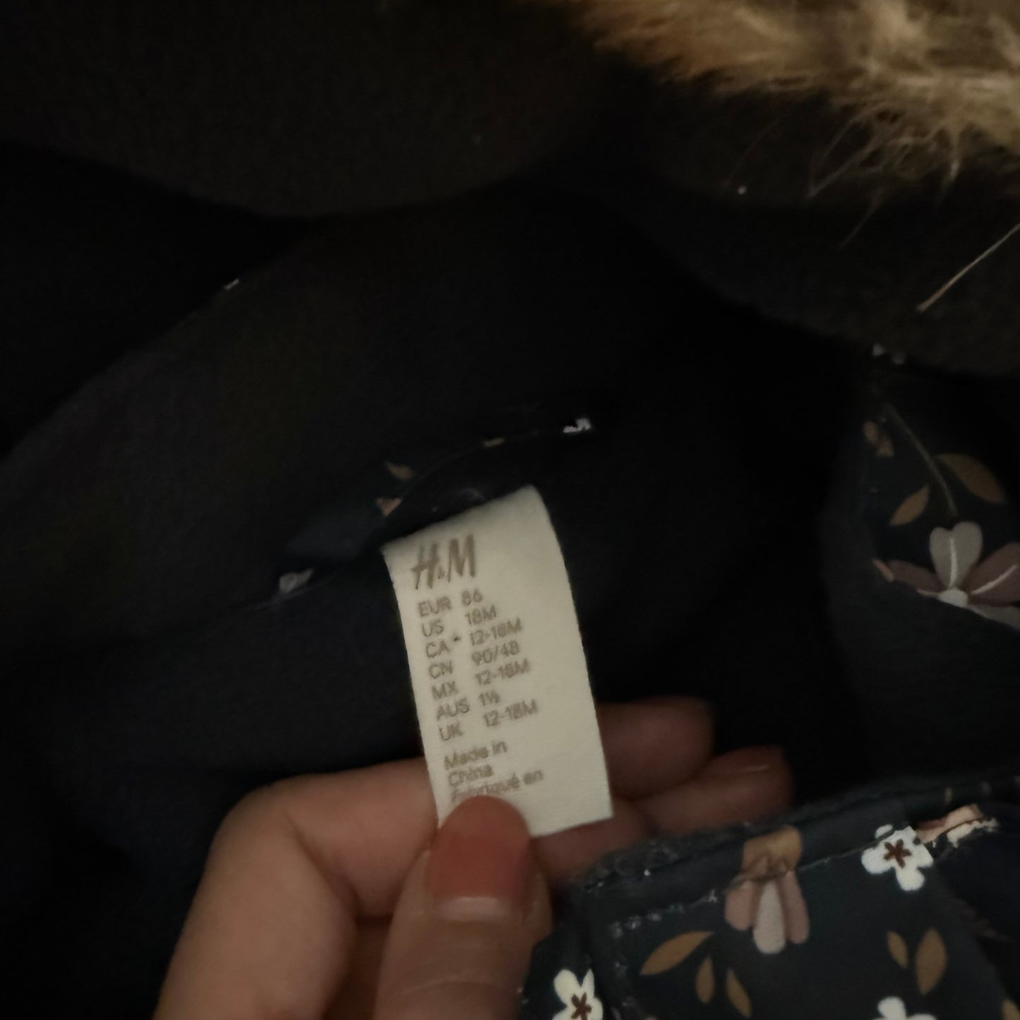 18m Preloved H&M Floral Snowsuit