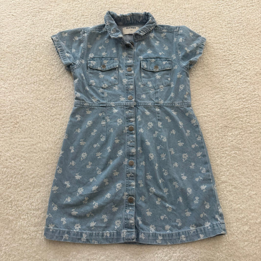 8y Preloved Floral Denim Dress