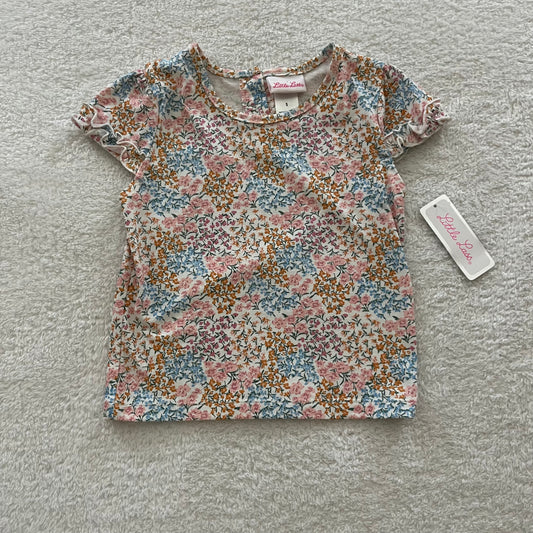 5t Floral Ribbed Top NWT