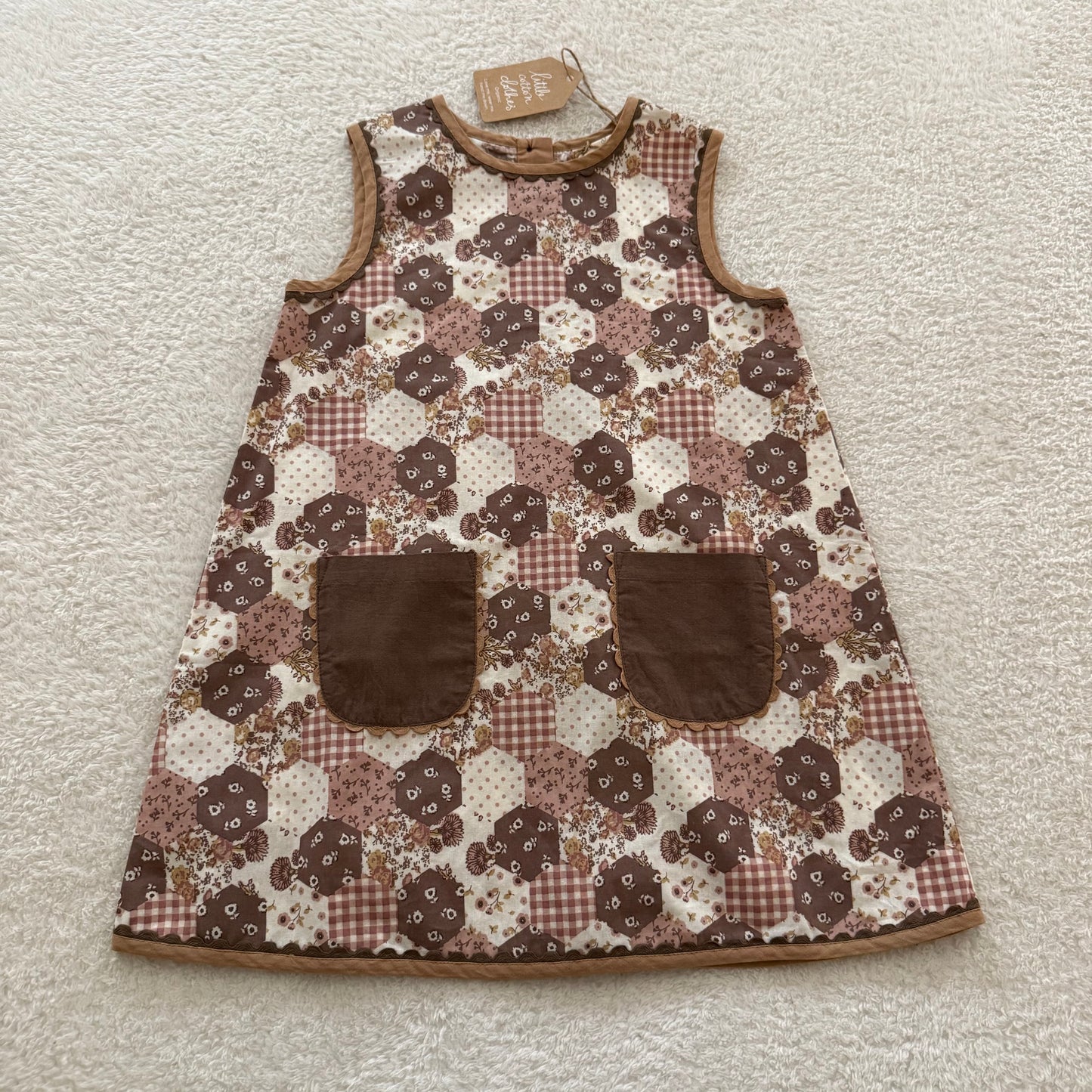 7/8 Little Cotton Clothes Patchwork Dress NWT