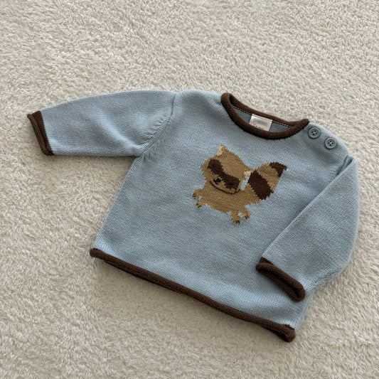 3-6m Preloved Raccoon Sweater