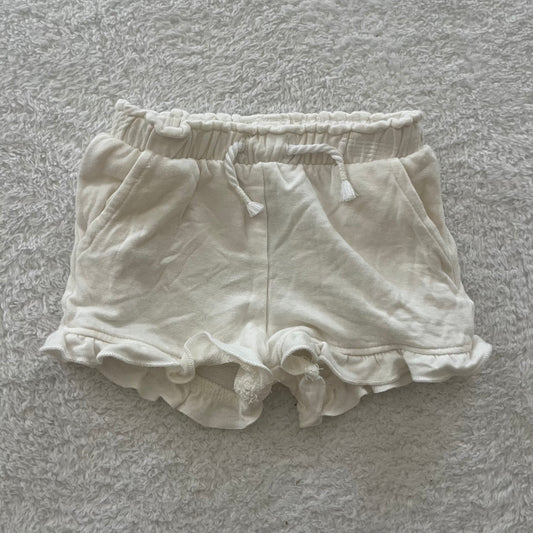 3-6m White Ruffle Shorts